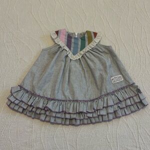 Wildling Rainbow Striped Ruffle Baby Dress